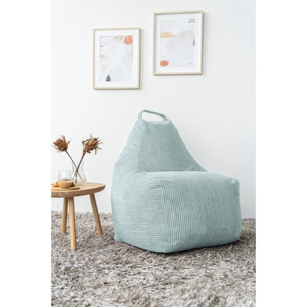 Miętowy sztruksowy worek do siedzenia Play Amuse – SLOWDOWN-image-1