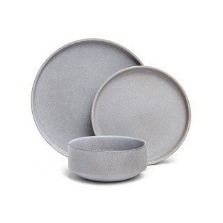 18-częściowy zestaw szarych naczyń z kamionki Bonami Selection Malia