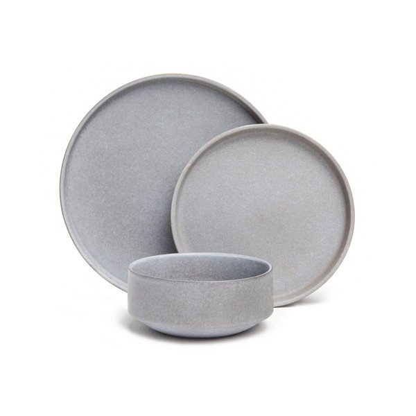 18-częściowy zestaw szarych naczyń z kamionki Bonami Selection Malia