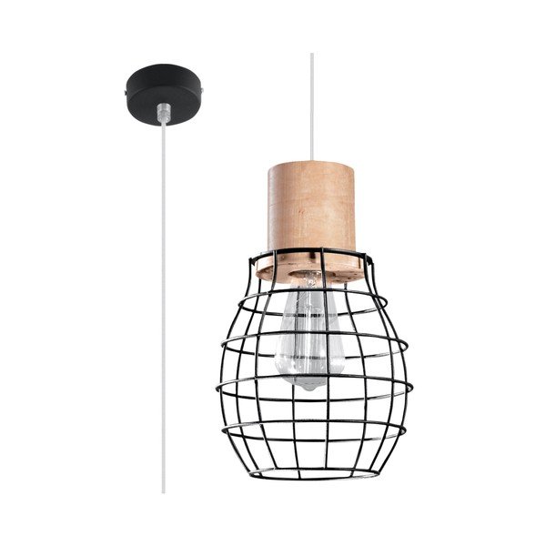 Czarna lampa wisząca Sollux Biella-image-2