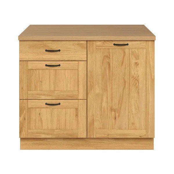 Wyspa kuchenna z litego drewna sosnowego w jasnym naturalnym kolorze 100x86,5x62 cm Teramo – Støraa