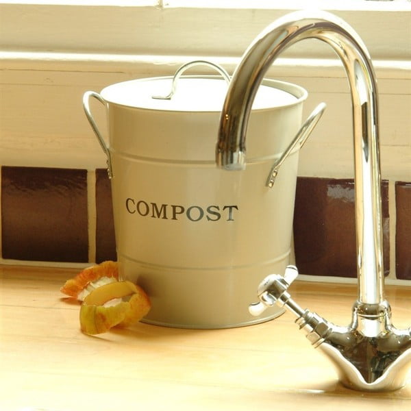 Kremowy kompostownik z pokrywką Garden Trading Compost, 3,5 l-image-1