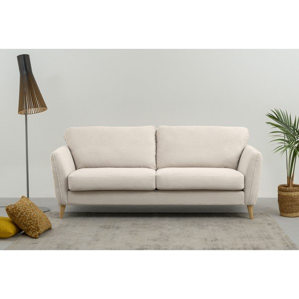 Biała sztruksowa sofa 206 cm Paris – Scandic-image-1