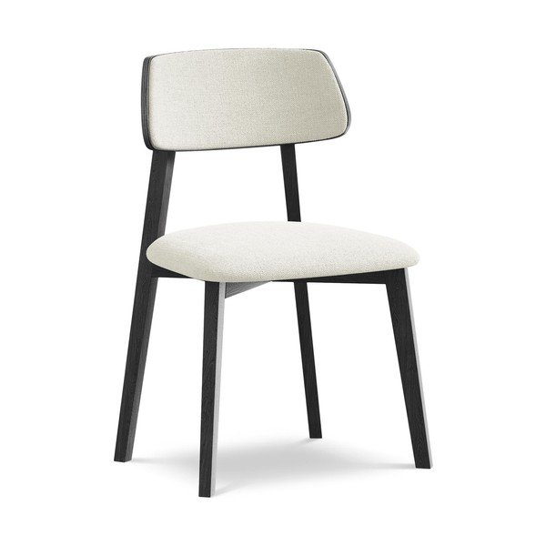 Kremowe krzesło z litego drewna Niu – Makamii