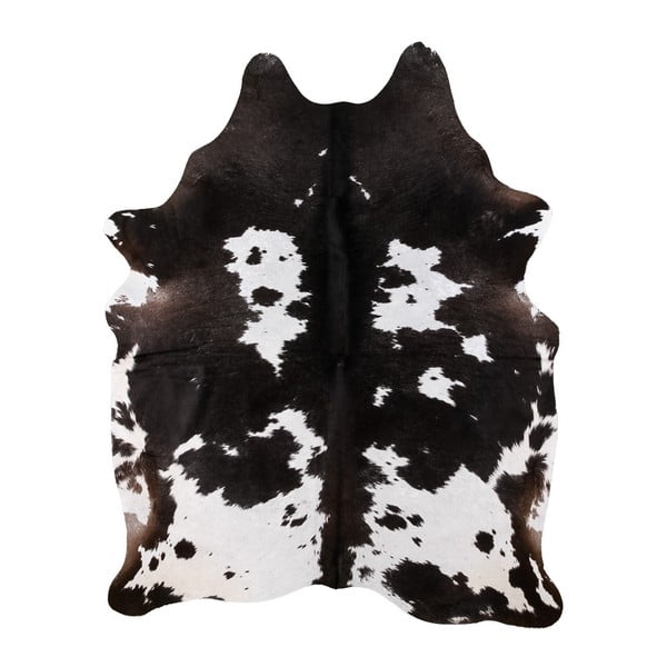 Czarno-biały dywan z prawdziwej skóry Arctic Fur Nero Creamy, 207x174 cm