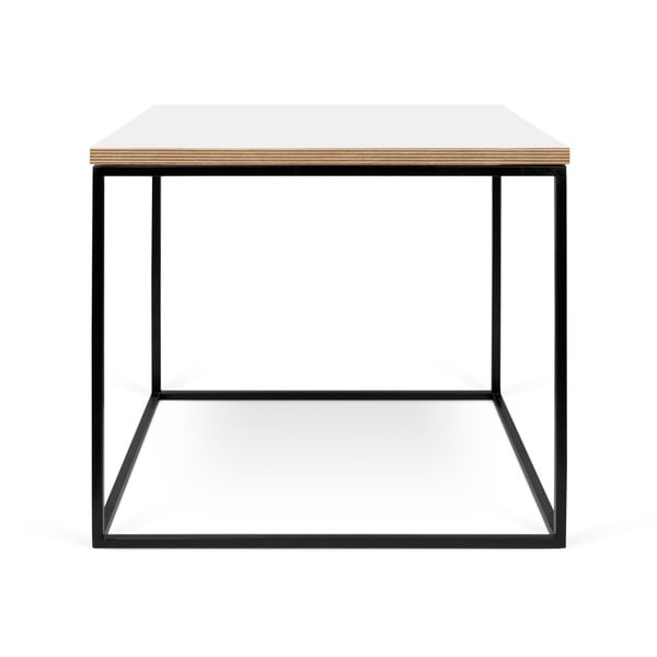 Biały stolik z czarnymi nogami TemaHome Gleam, 50 cm