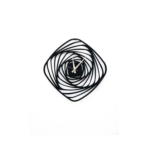 Czarny metalowy zegar ścienny Girdap, ⌀ 50 cm