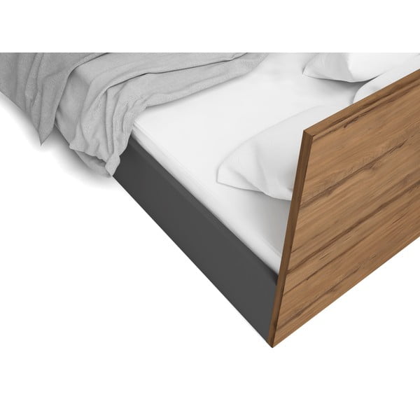 Czarne łóżko dwuosobowe ze schowkiem i stelażem 160x200 cm Malta – Marckeric-image-3