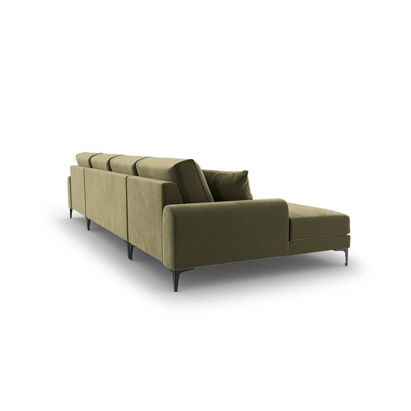 Zielona aksamitna sofa w kształcie "U" Mazzini Sofas Madara-image-3