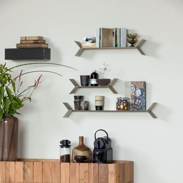 Beżowe metalowe półki zestaw 3 szt. 80 cm Lorin – WOOOD-image-2