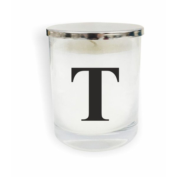 Biało-czarna świeczka North Carolina Scandinavian Home Decors Monogram Glass Candle T