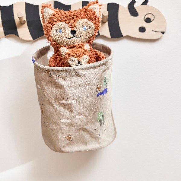 Beżowe tekstylne dziecięce kosze na zabawki 2 szt. ø 18x22 cm Foxy – OYOY Mini-image-1