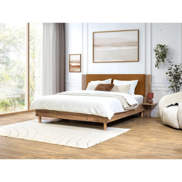 Łóżko dwuosobowe ze stelażem 160x200 cm Lior – Bobochic Paris-image-1