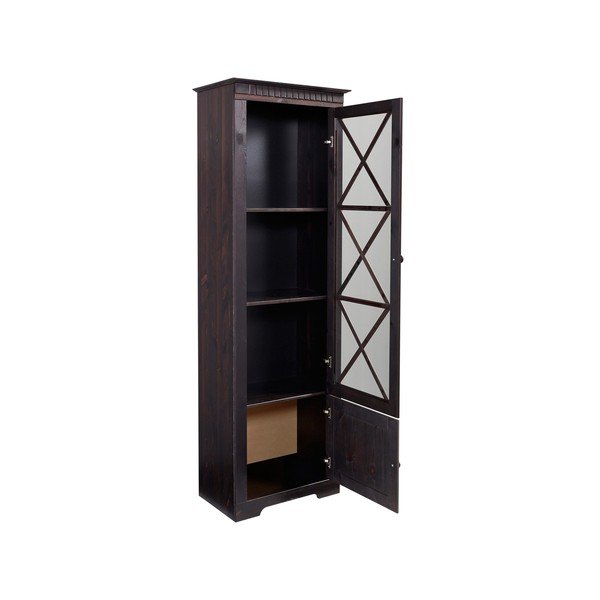 Ciemnobrązowa witryna z litego drewna sosnowego 180x35 cm Lisa – Støraa-image-2