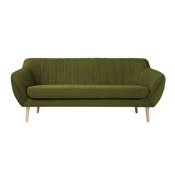 Zielona aksamitna sofa Mazzini Sofas Sardaigne, 188 cm
