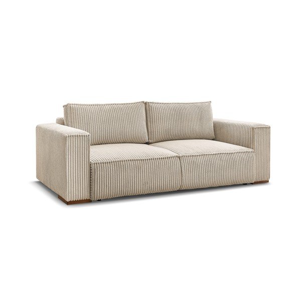Jasnobrązowa sztruksowa rozkładana/ze schowkiem sofa 244 cm Chelsea – Bobochic Paris-image-3