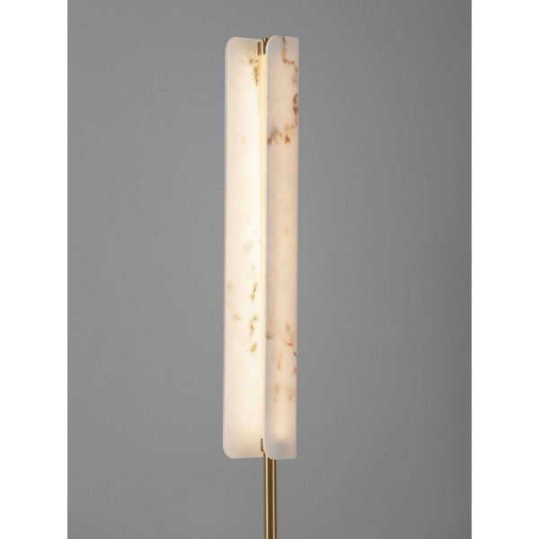Kremowa/w kolorze mosiądzu lampa stojąca LED w dekorze marmuru (wysokość 160 cm) Aider – Nova Luce-image-2