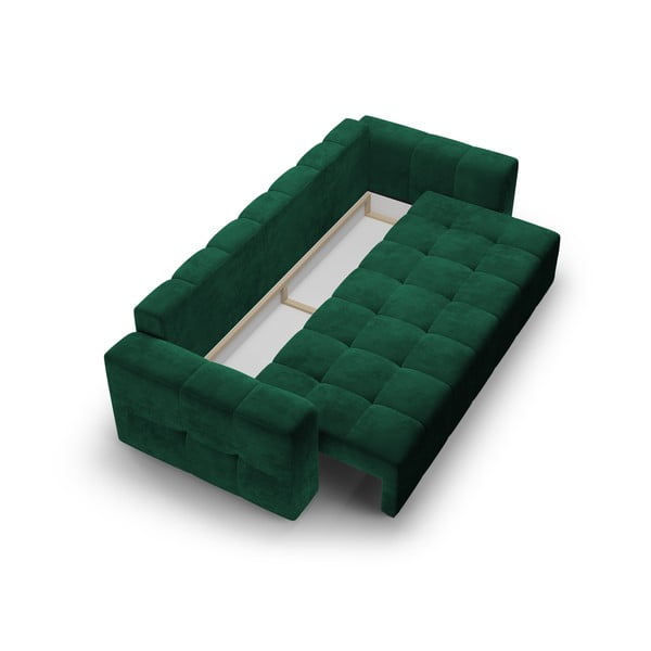 Zielona aksamitna rozkładana sofa Milo Casa Luca-image-4