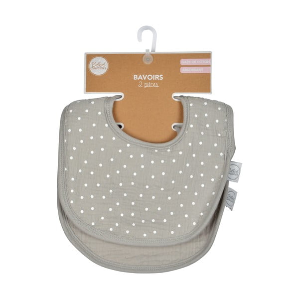 Szare śliniaki muślinowe zestaw 2 szt. – Bébé Douceur-image-3