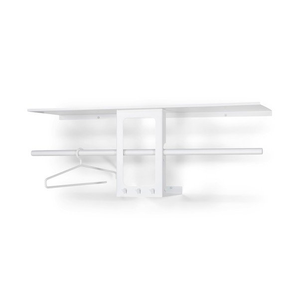 Biały stalowy wieszak ścienny z półką 100 cm Luno Small – Spinder Design-image-3
