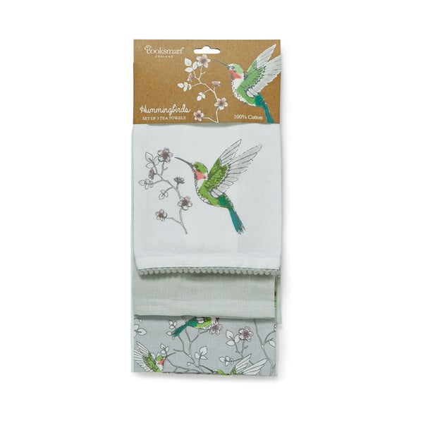 Bawełniane ścierki zestaw 3 szt. 45x65 cm Hummingbirds – Cooksmart ®