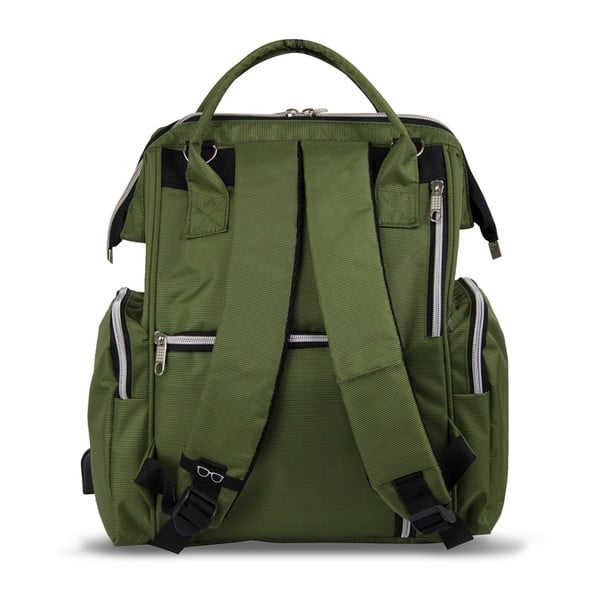 Zielony plecak dla mam z USB My Valice HAPPY MOM Baby Care Backpack-image-2