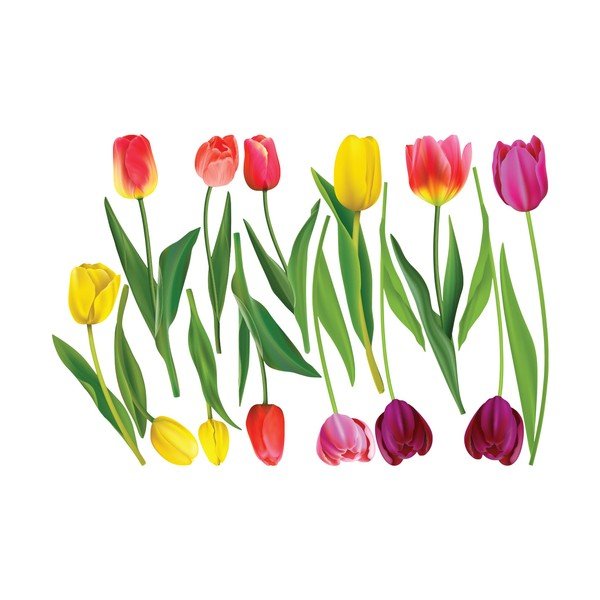 Komplet naklejek ściennych Ambiance Colorful Tulips-image-2