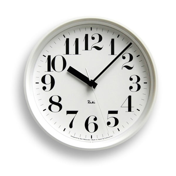 Biały zegar Lemnos Clock Riki, ⌀ 20,4 cm