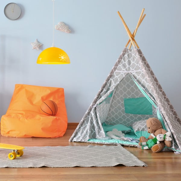 Lampa dziecięca w kolorze ochry ze szklanym kloszem ø 30 cm Day & Night – LAMKUR-image-3