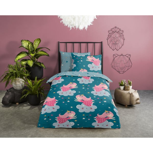 Morska bawełniana pościel dziecięca do łóżeczka 120x150 cm Princesse – Good Morning-image-1