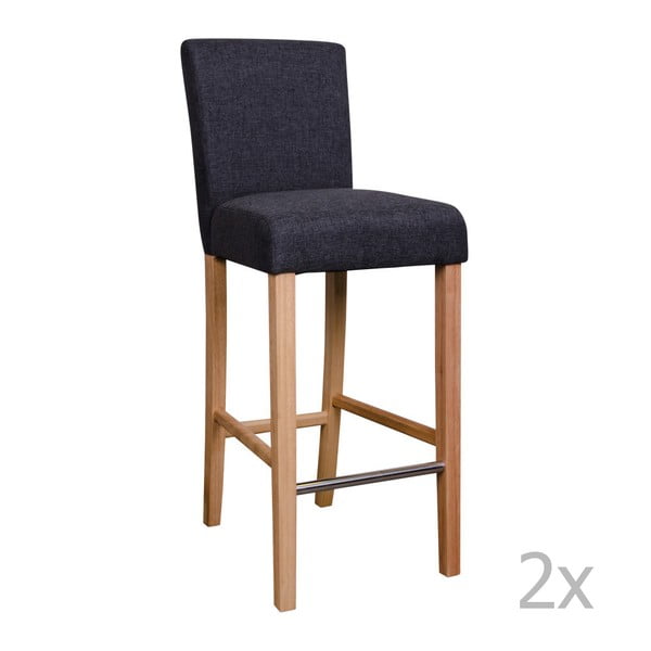 Zestaw 2 szarych krzeseł barowych House Nordic Boden