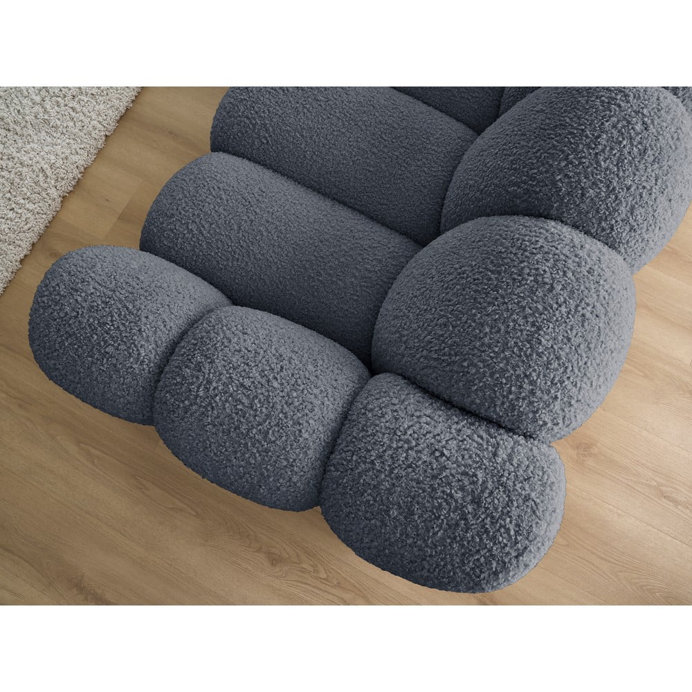 Ciemnoszara sofa z materiału bouclé 232 cm Hippolyte – Bobochic Paris (zdjęcie 4)