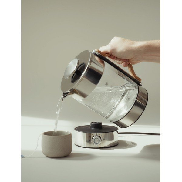 Szklany czajnik elektryczny w kolorze srebra 1,2 l Emma – Stelton-image-1