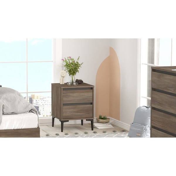 Brązowa szafka nocna Elegance – Kalune Design-image-2