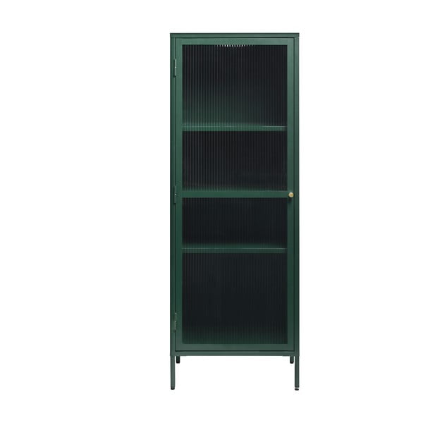 Zielona metalowa witryna Unique Furniture Bronco, wys. 160 cm