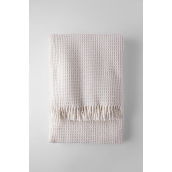 Kremowy pled Euromant Waffel, 140x180 cm