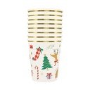 Papierowe jednorazowe kubki zestaw 8 szt. Jolly Christmas – Meri Meri