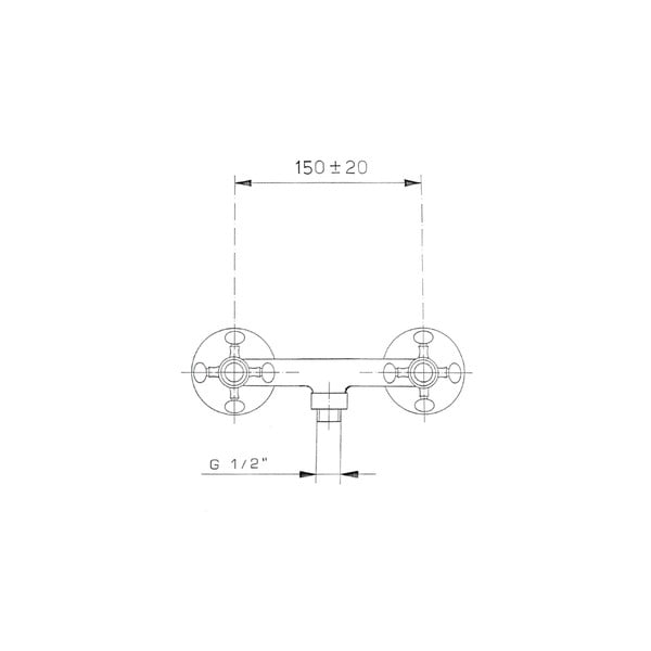 Bateria prysznicowa ścienna w kolorze złota (1 otwór) Antea – Sapho-image-1