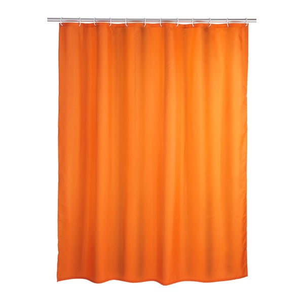 Pomarańczowa zasłona prysznicowa Wenko Puro, 180x200 cm