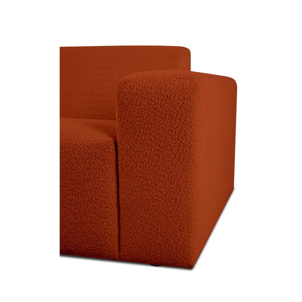 Ceglasty moduł sofy z materiału bouclé (prawostronny) Roxy – Scandic-image-3