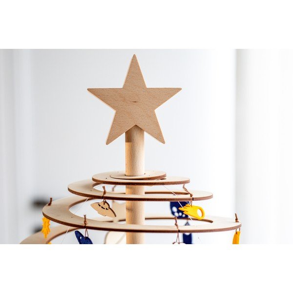 Drewniana gwiazda na choinkę dekoracyjną Spira Large-image-1