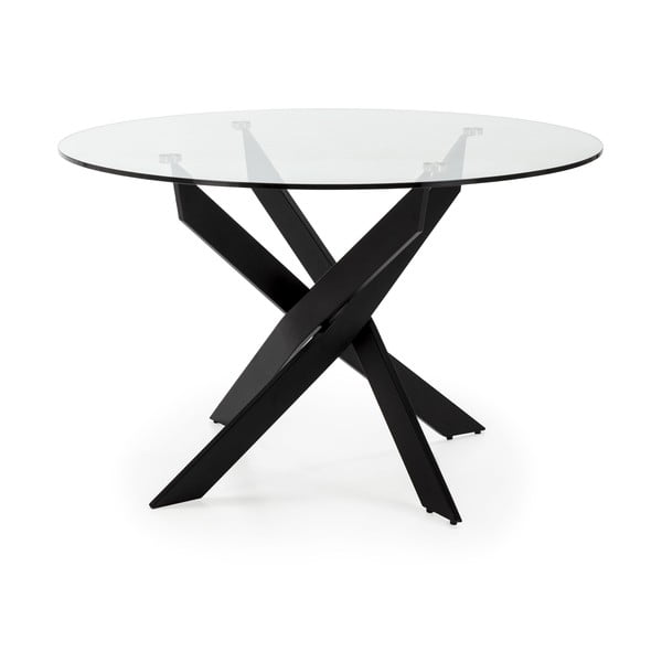 Okrągły stół ze szklanym blatem 120x120 cm Ruth – Marckeric-image-3