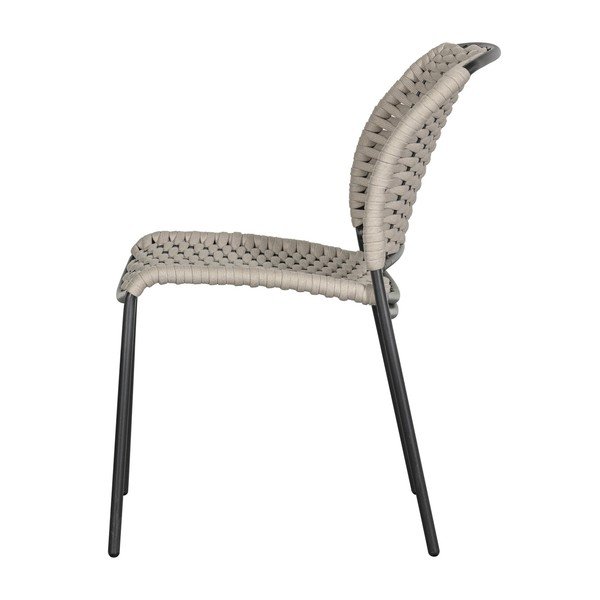 Czarno-beżowe metalowe krzesła ogrodowe zestaw 2 szt. Taku – Exotan-image-3