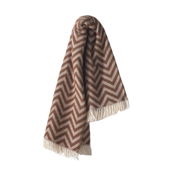 Brązowy koc Euromant Chevron, 140x180 cm 