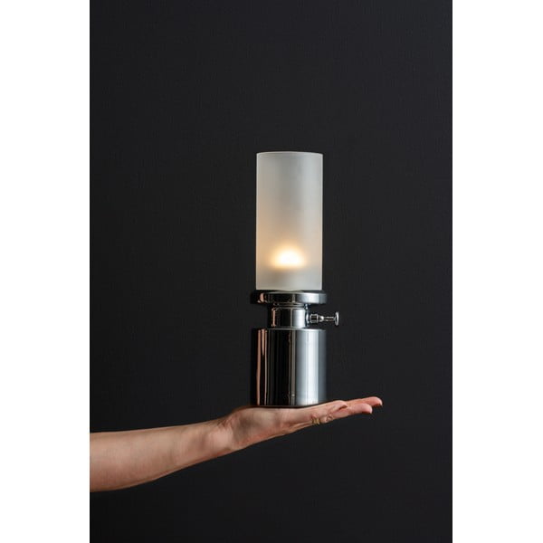 Lampa stołowa LED w kolorze srebra ze ściemniaczem i metalowo-szklanym kloszem (wysokość 29,5 cm) Camp – Leitmotiv-image-1