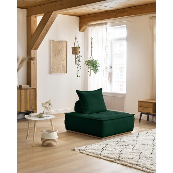 Ciemnozielony fotel z tkaniny szenilowej Elisa – Bobochic Paris-image-1