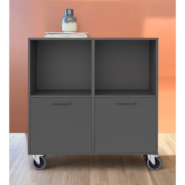 Czarna komoda na kółkach Keep by Hammel-image-1