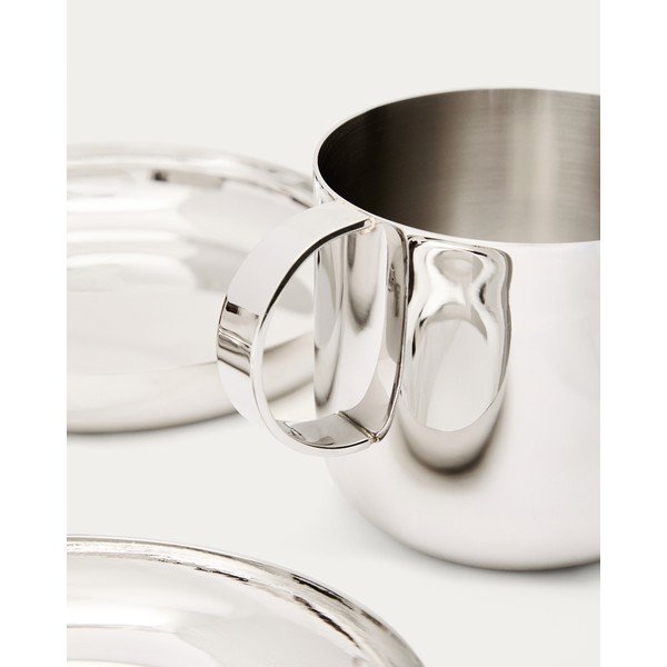 Filiżanki ze stali nierdzewnej w kolorze srebra zestaw 2 szt. Nirela – Kave Home-image-4