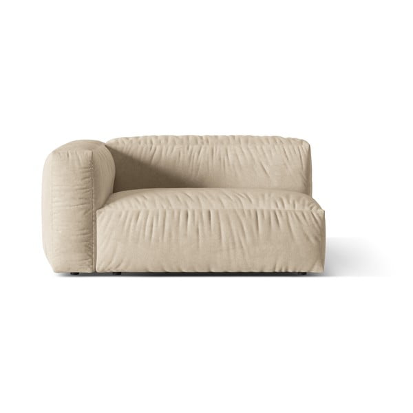 Beżowy aksamitny moduł sofy (lewostronny) Martina – Micadoni 