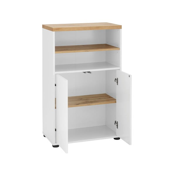 Biała wysoka szafka łazienkowa w dekorze dębu 60x102 cm Thessa – Støraa-image-2
